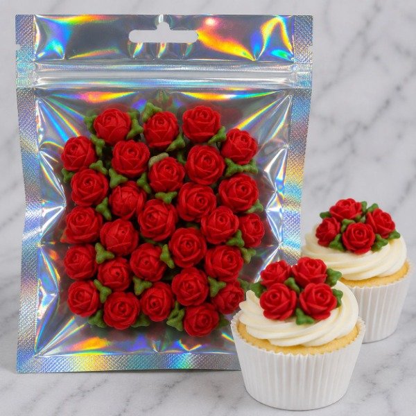 Producto - FLORES ROCOCO MINI ROJO AZUCAR X25