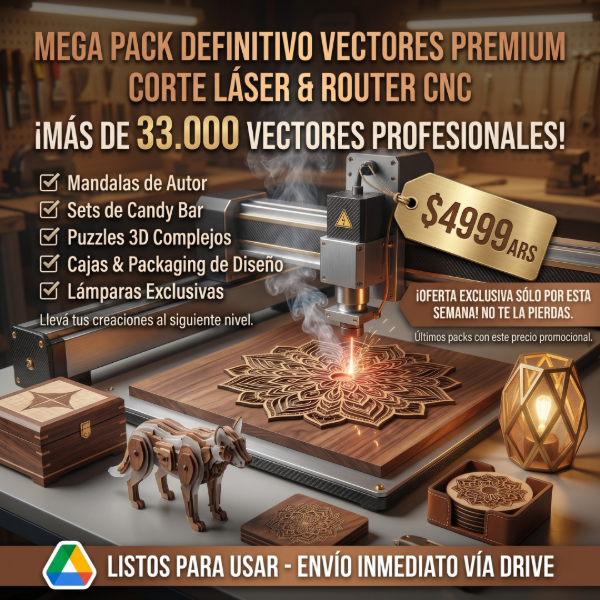 Producto - N37: +33.000 VECTORES PARA CORTE LASER-CNC!
