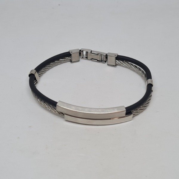Producto - Pulsera doble negra y plateada