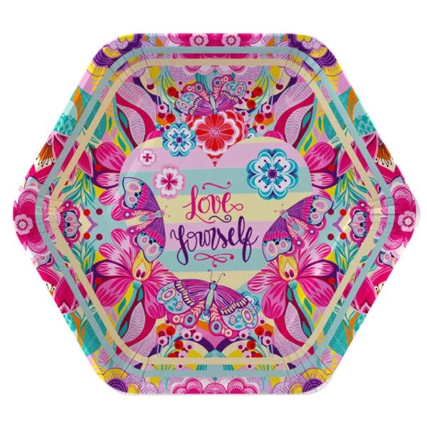 Producto - PLATO MARIPOSAS HEXAGONAL X8U