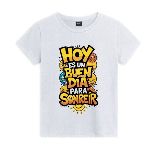 Producto - Remera Motivadora Hoy es un buen dia para sonreír