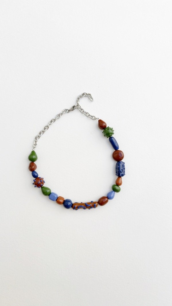 Producto - Collar textura marrones y azules - 0