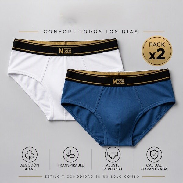 Producto - Pack x 2 Slip Masculino de Algodón fresco