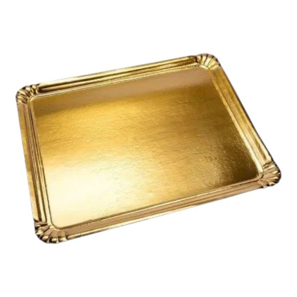 Producto - Plato carton dorado 41 cm x 50 cm