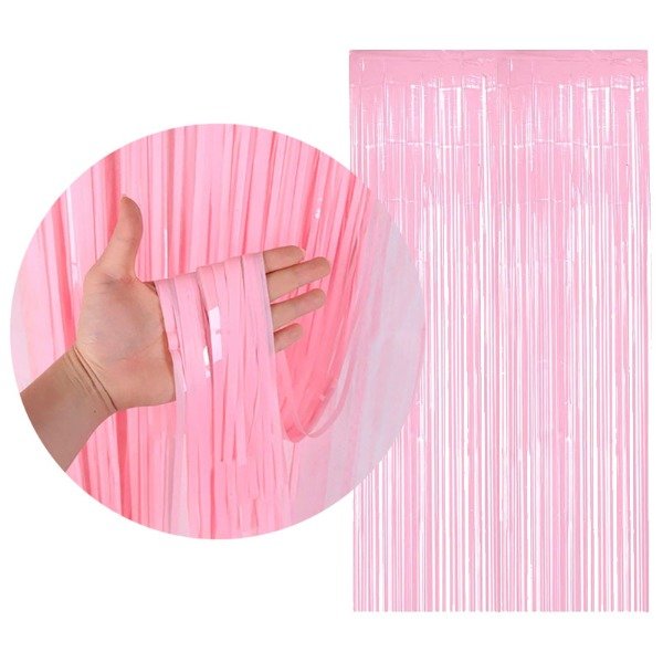 Producto - Cortina lluvia pastel color rosa