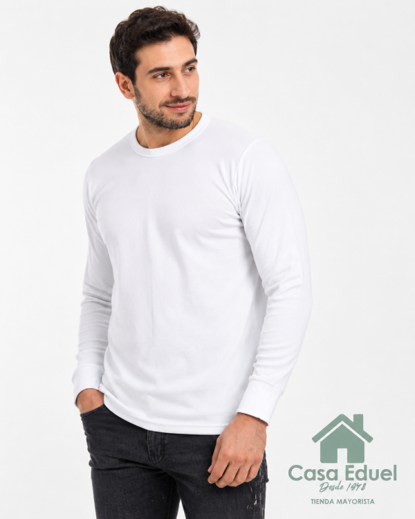 Producto - Camiseta M/ Larga Hombre Algodon Interlock Grueso Abrigo