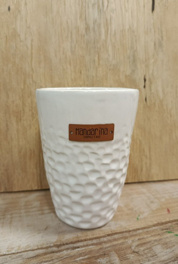 Producto - florero blanco jaspeado