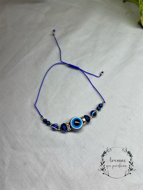 Producto - PULSERA OJO PROTECCION CRISTALES AZULES