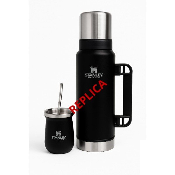 Producto - Set Termo + Mate + Bombilla Acero Inoxidable - Estilo Stanley