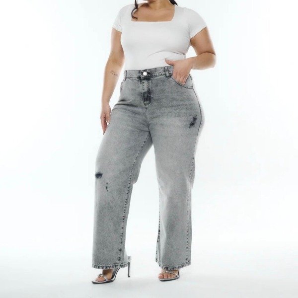 Producto - Jean wide leg gris rotura 7803 - 3