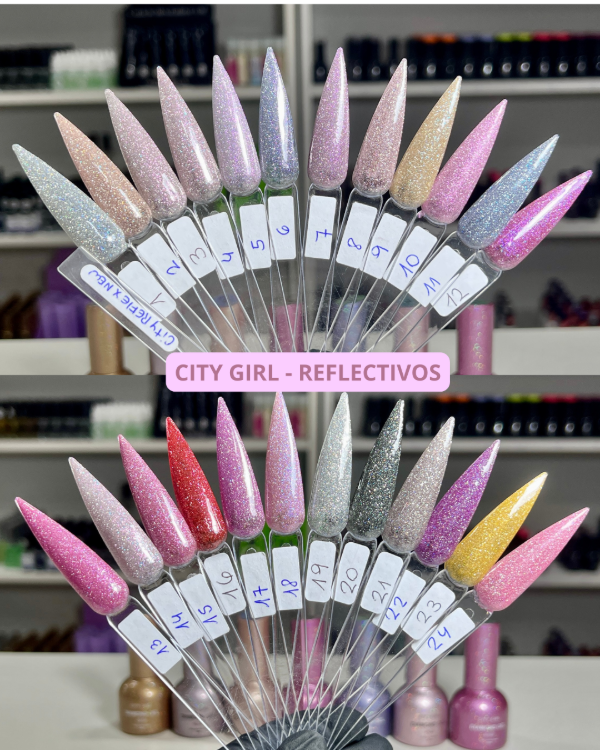 Producto - Esmalte semipermanente - City Girl "REFLECTIVOS" - COLECCIONES "NEW" Y "VINTAGE"