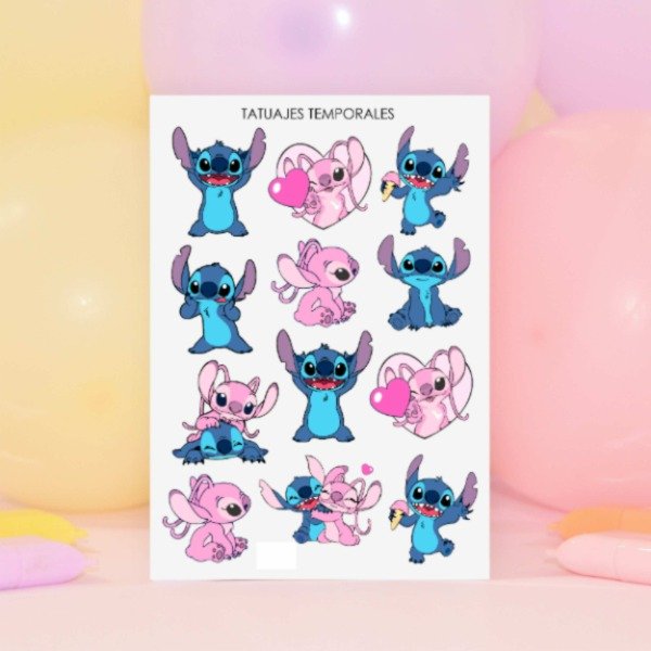 Producto - Tatuajes Temporales "Stitch y Ángel"