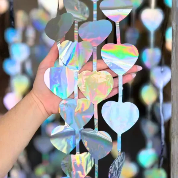 Producto - CORTINA IRIDISCENTE DE CORAZONES