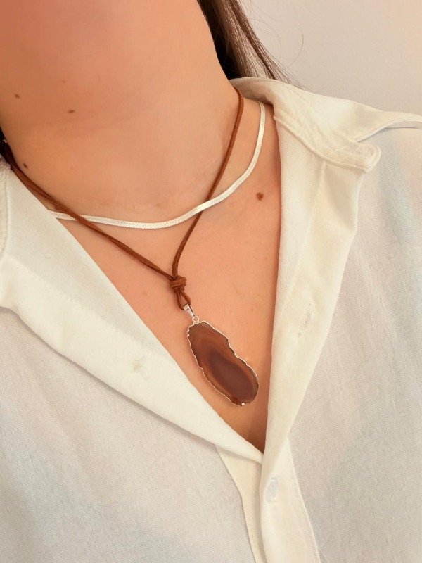 Producto - Collar Amor - Agata marrón - 0