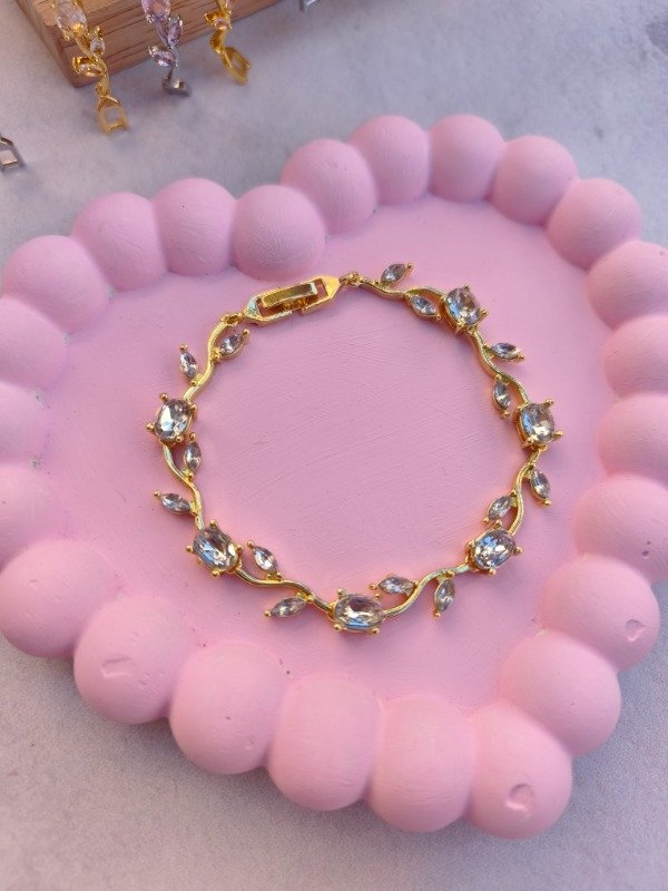 Producto - Pulseras Tulipán Blanca dorada - 0