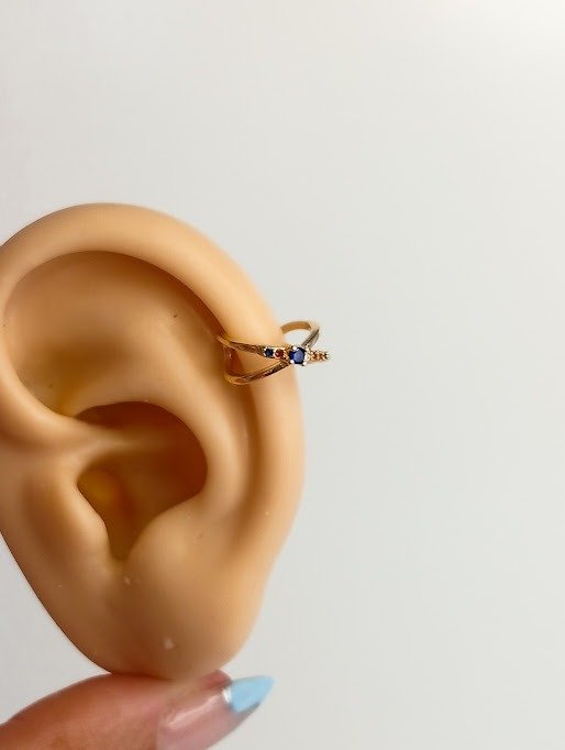 Producto - Aro cuff strass - Acero dorado