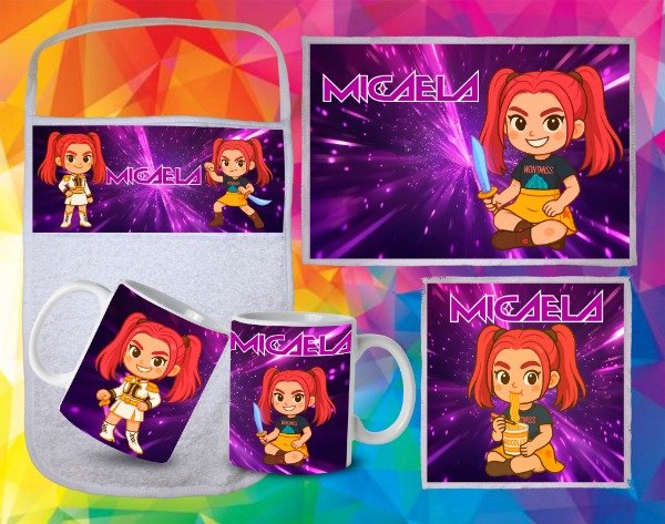 Producto - Plantilla para Set de Jardín y Mochilas FullPrint Mira k-pop demon hunters