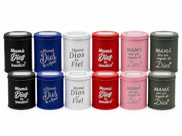 Producto - PROMO MAMÁ Set De Dos Latas De Acero Grabadas (SET X1 EQUIPO)