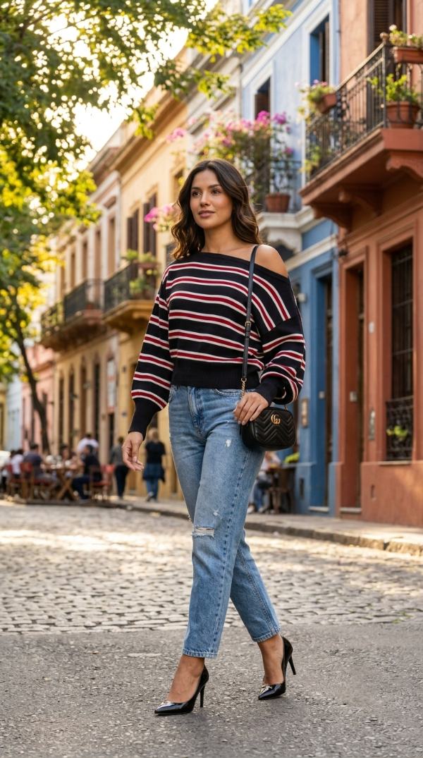 Producto - Sweater Manhattan Off-Shoulder Rayado - 7