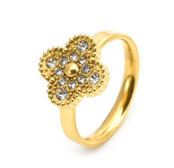 Producto - Anillo VAN trebol gold/zirc