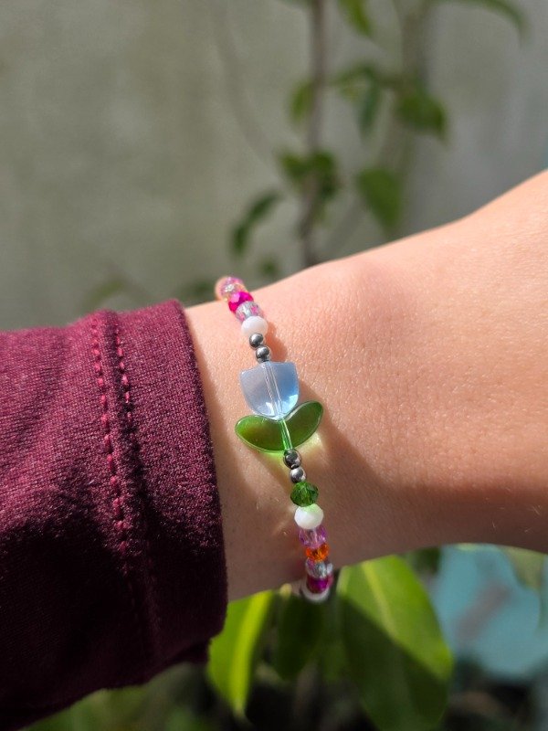 Producto - Pulsera Primavera Tulipán - Celeste - 1