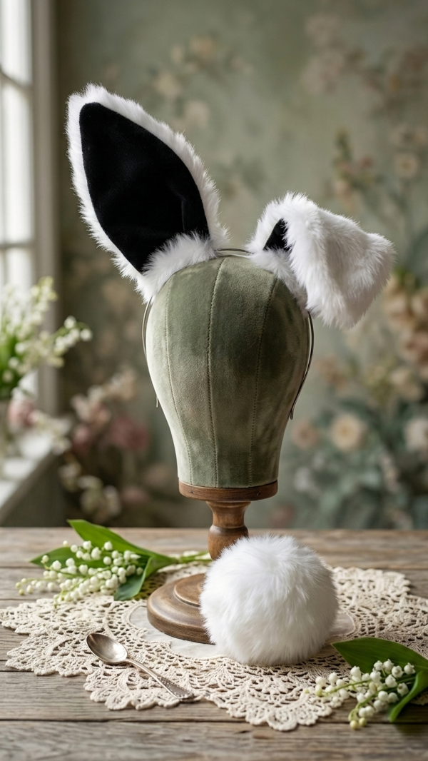 Producto - conjunto de conejo en peluche blanco - 0