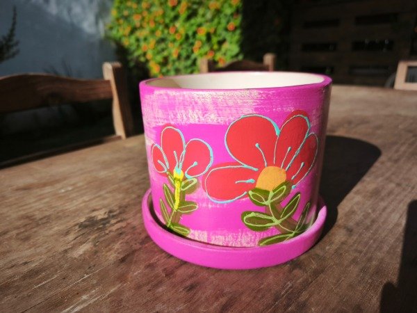Producto - Maceta " Magenta- Rojo"