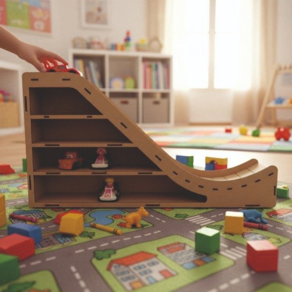 Producto - Rampa De Salto Autitos con Garage Juguete Hot Madera