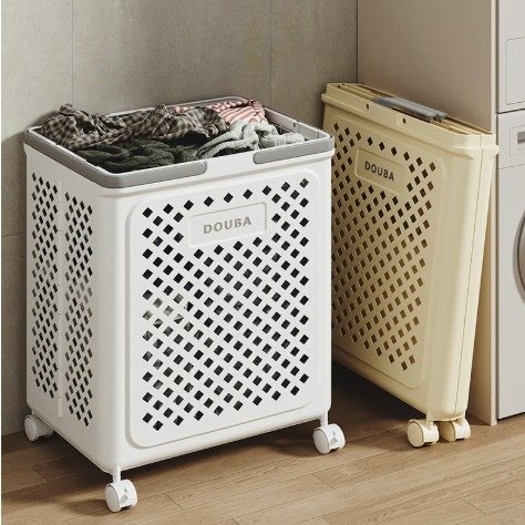 Producto - Cesto de Ropa con Ruedas Plegable Organizador Multiuso Juguetes Ropa