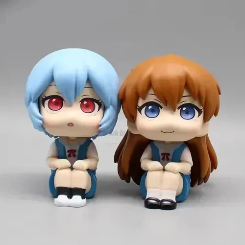 Producto - Figuras Gashapones Asuka y rei sentadas Evangelion Set x2 (11cm)