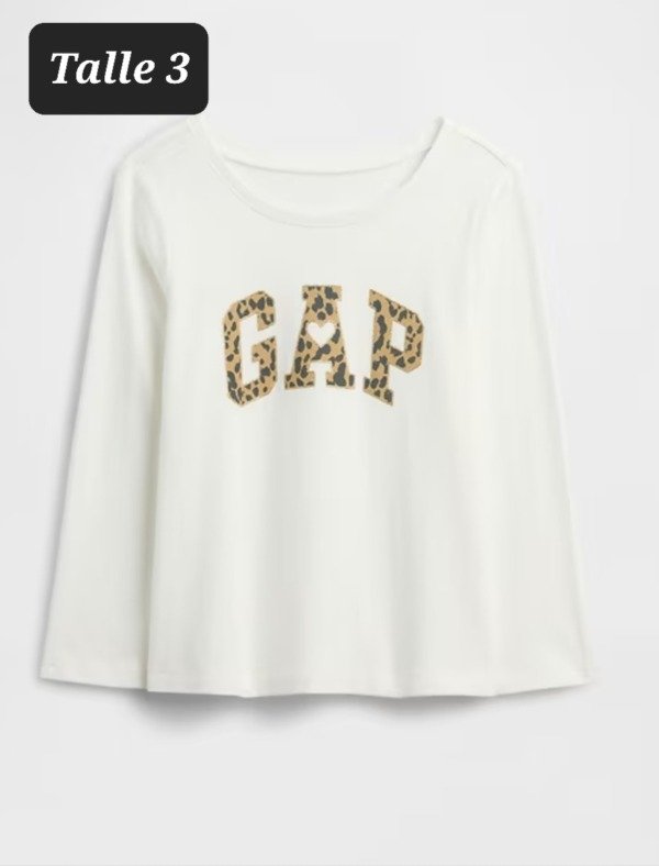Remera manga larga gap talle 3 logo print