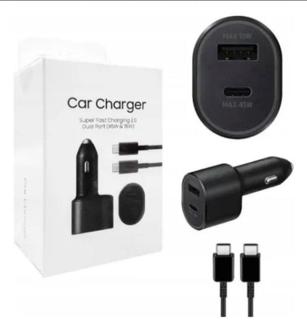 Producto - Cargador de Auto Super Rapido Doble Salida PD C45W+ USB 15W
