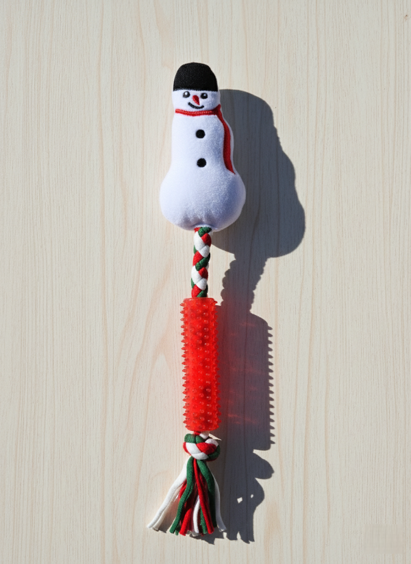 Producto - Juguete muñeco de nieve mordillo y soga