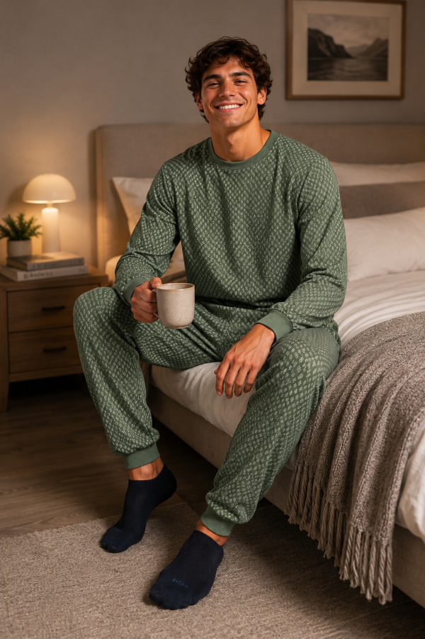 Producto - Pijama de Hombre Tipo Buzo - Verde malva