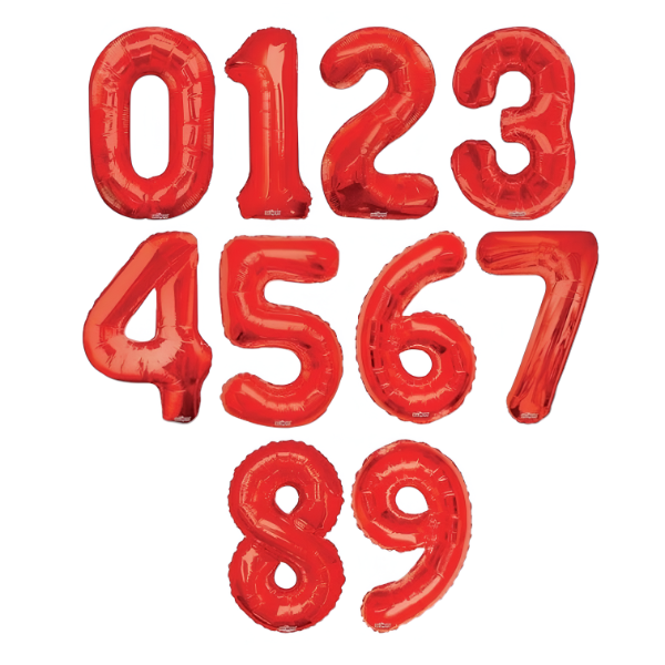 Producto - Globo Número Rojo 40cm x 1 (Elegir Número)