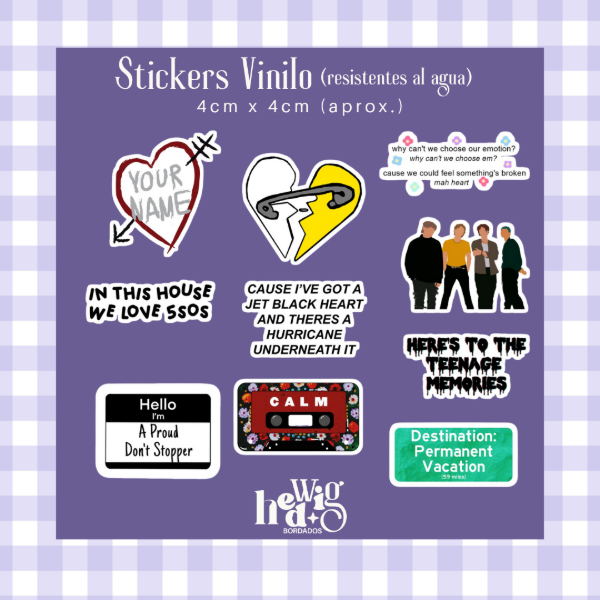 Producto - Pack 10 Stickers Vinilo 5SOS #2