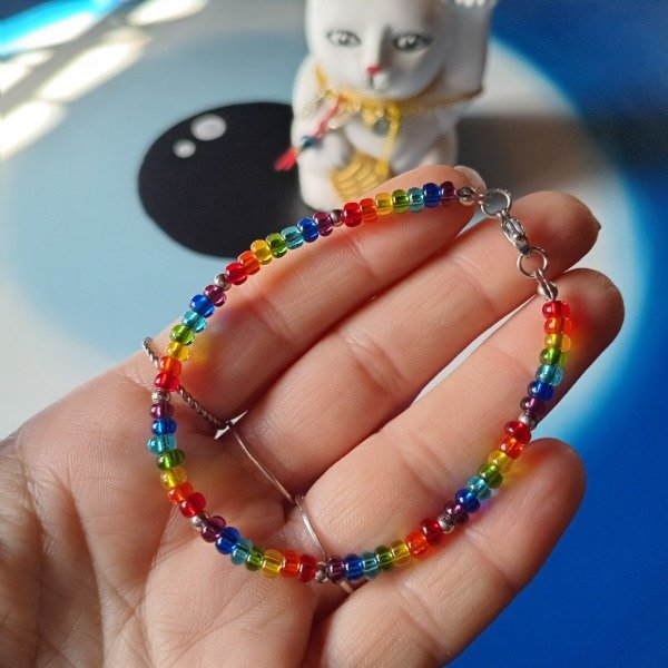 Producto - Pulsera arco iris mostacillas
