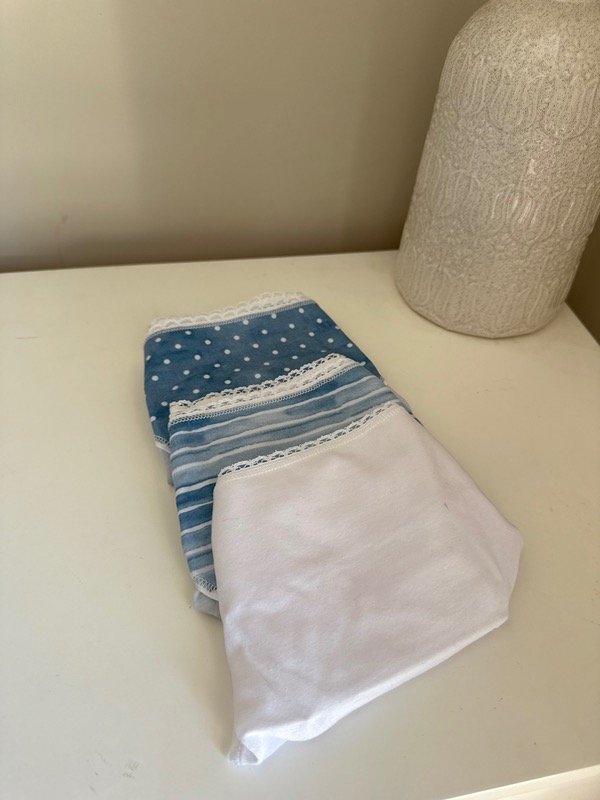 Producto - Pack Vedetina fija algodón estampadas azul x3