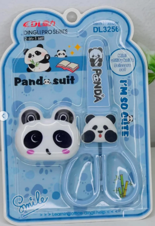 Producto - Set tijera mini cuter panda DL3256