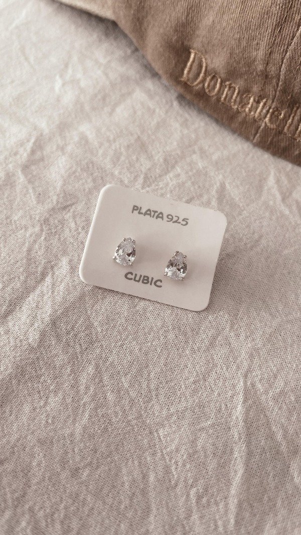 Producto - Aros Gota Cubic Plata 925