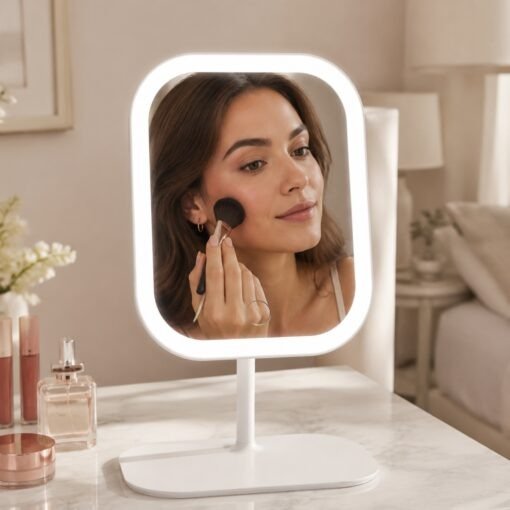 Producto - Espejo Rectagunlar led recargable con base - 0