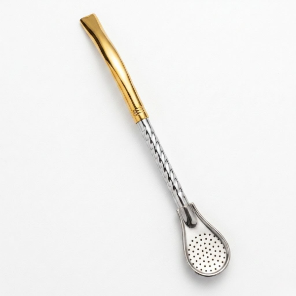 Producto - Bombilla Pico Loro Bronce Trenzada Niquel - 0
