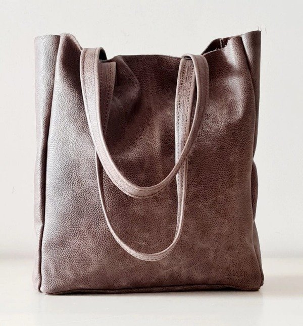 Producto - Cartera Tote cuero marrón chocolate