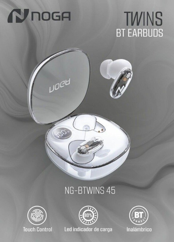 Producto - AURICULAR INALAMBRICO NOGA TWINS 45 BLANCO Y NEGRO