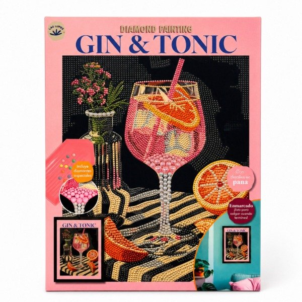 Producto - GIN TONIC - Cuadro Diamong Painting especial - 30x40 CM. - 0