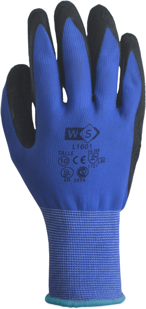 Producto - Guante de poliéster G13, bañado en latex texturado - L1601 WS