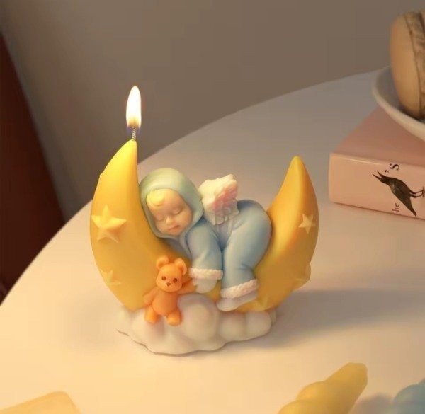 Producto - Molde silicona bebe dormido sobre la luna - 3
