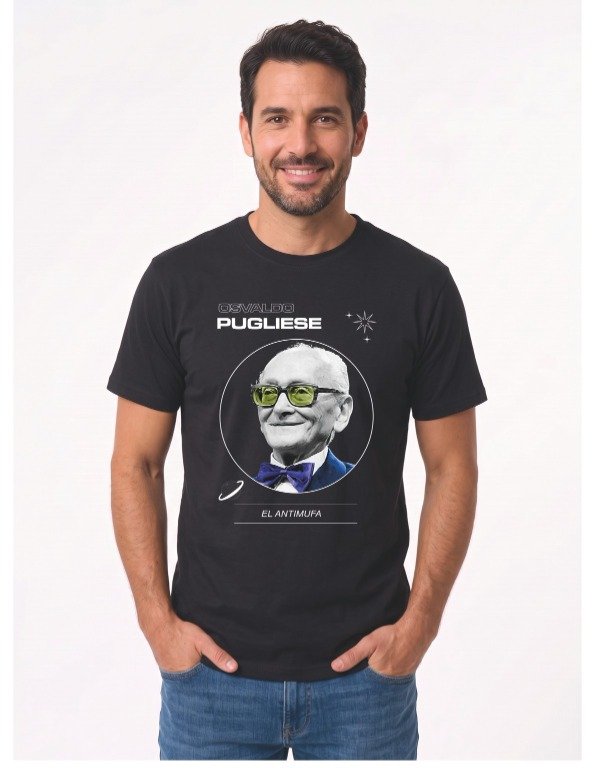 Producto - Remera Osvaldo Pugliese El Antimufa - Negra - 1