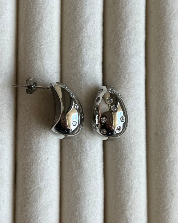 Producto - Aros gota con strass de acero quirúrgico