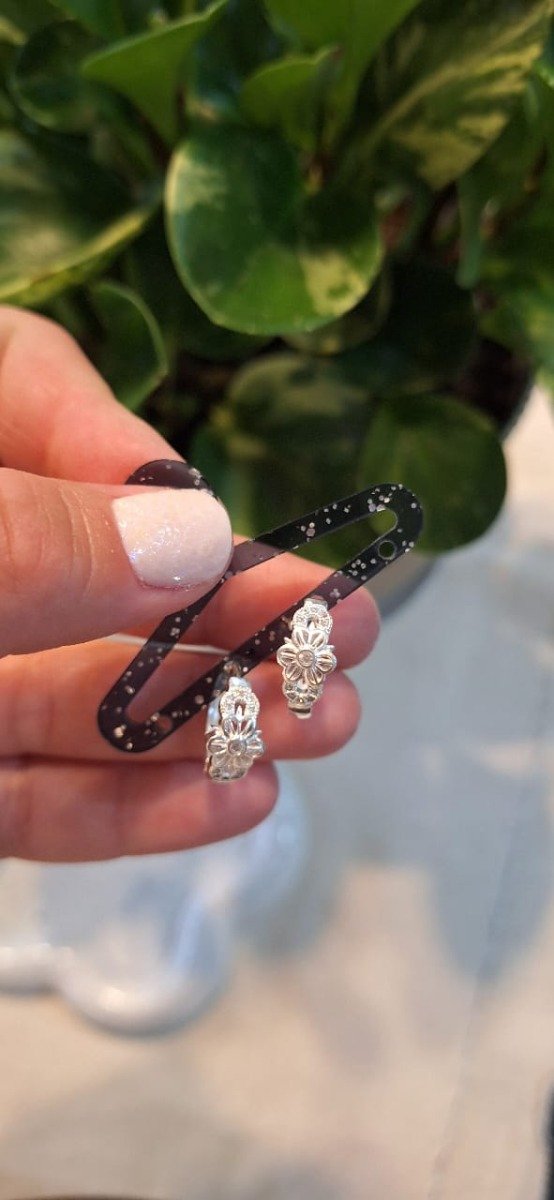 Producto - Aros Plata Flor Calada